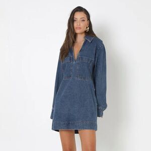 Madison Tara L/Sleeve Dress‎ Denim Size Large Nwt